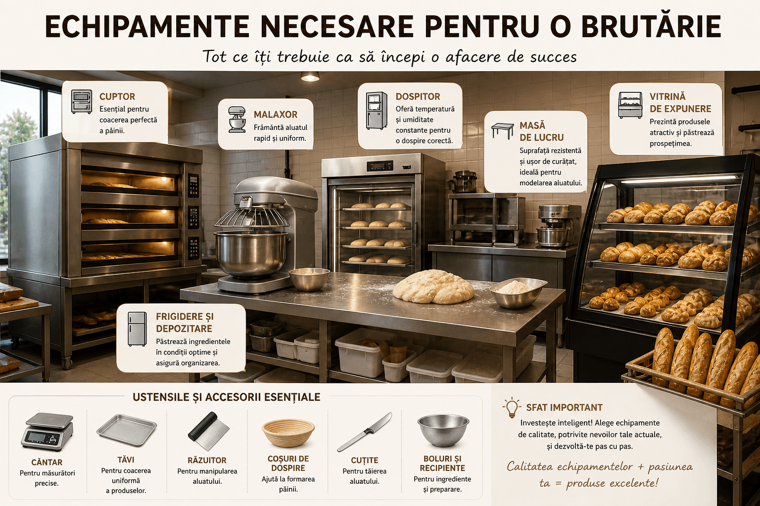 Echipamente necesare pentru o brutărie. Ce îți trebuie cu adevărat ca să începi